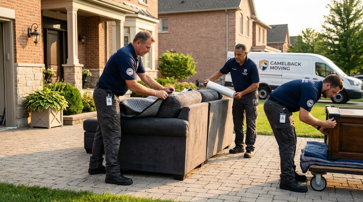 Large estate moving crew wrapping furniture in Westminster, SC